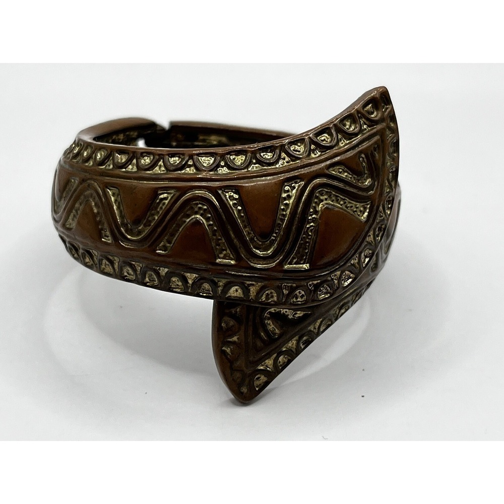 Geometric Style Gold Tone Cuff‎ Bracelet
